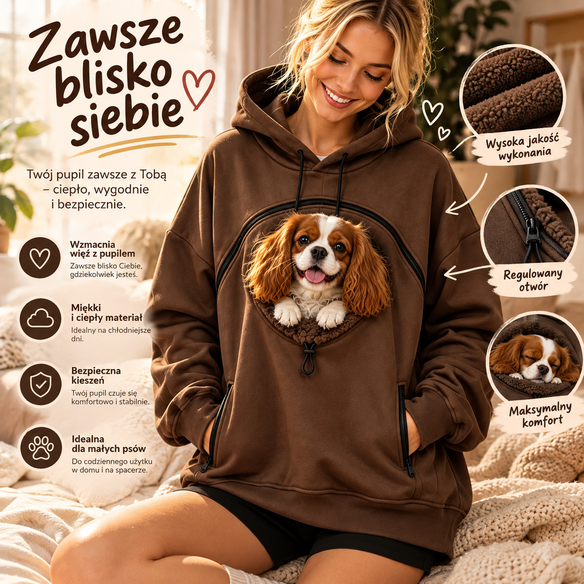 PsioHoodie® – Bluza z Kieszenią dla Pupila