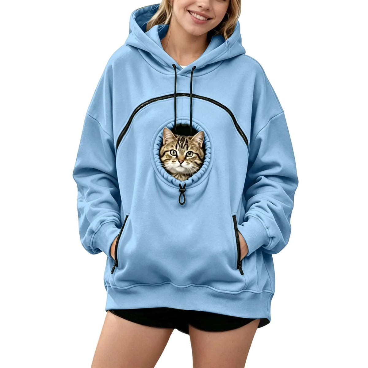 Pet Pouch Hoodie Cat Hoodie Big Size With Pouch Pull Pocket For Dogs Hoodies Front Cats Dogs Carrier Sweatshirts Side Zip Pocket