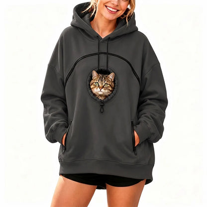 Pet Pouch Hoodie Cat Hoodie Big Size With Pouch Pull Pocket For Dogs Hoodies Front Cats Dogs Carrier Sweatshirts Side Zip Pocket