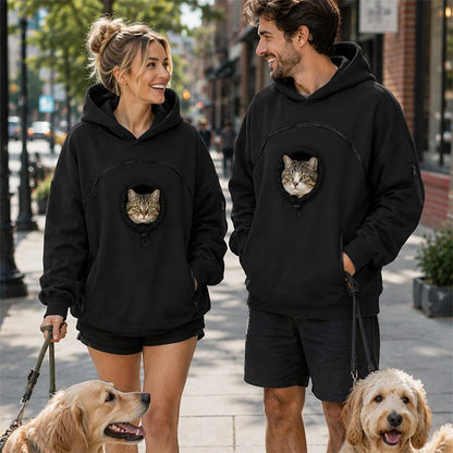 Pet Pouch Hoodie Cat Hoodie Big Size With Pouch Pull Pocket For Dogs Hoodies Front Cats Dogs Carrier Sweatshirts Side Zip Pocket